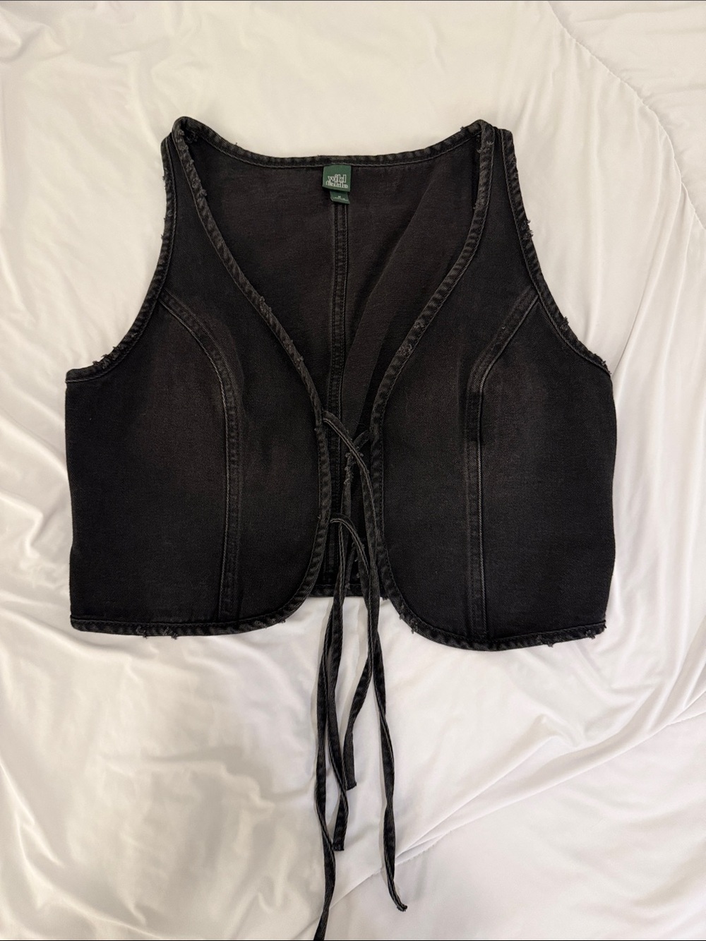 wild fable Black Tie-Front Tank Vest